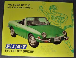 1973 Fiat 850 Sport Spider Sales Brochure Sheet 73