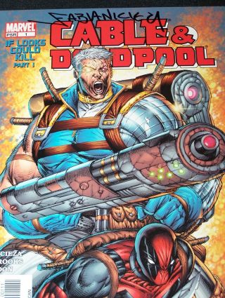 Cable / Deadpool 1 (may 2004,  Marvel) Signed Fabian Nicieza Dynamic Forces
