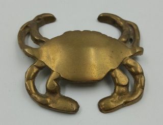 Vintage Brass Crab Figurine Gold Tone Cancer Paperweight Made In India