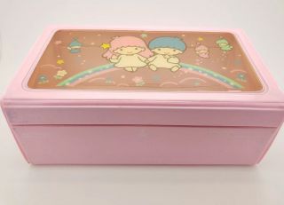 Vintage Sanrio Little Twin Stars Vinyl Storage Jewelry Box Trunk Hello Kitty Co. 2