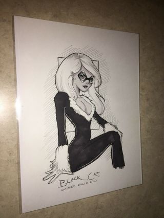 Chrissie Zullo Art Sketch Drawing Black Cat Spider - Man Black Ca