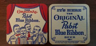 Set Of 8 - Vintage Pabst Blue Ribbon Beer Pbr Barbershop Quartet Coasters