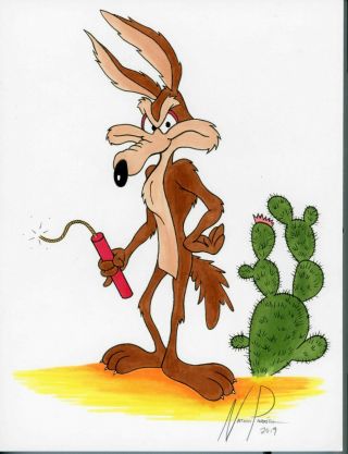 Wile E.  Coyote Color Art 8.  5x11 " Sketch Comic Drawing Parrish Wb Warner