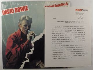 David Bowie Christiane F.  Ost Rca Lp Vg,  Shrink Promo W/ Press Release
