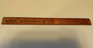 Vintage Kirk Johnson & Co Rca Victor Pianos Lancaster Pa Advertising Wood Ruler