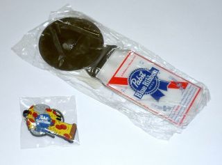 Pabst Blue Ribbon Beer Pbr Art Limited Edition Pizza Cutter,  Oven Mit Key Chain