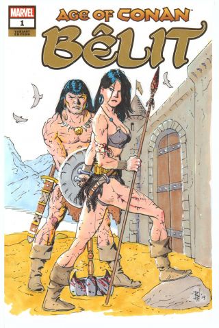 Conan And Belit Sketch Cover By Bo Hampton [color ]