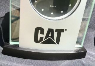 CAT Caterpillar Heavy Equipment Logo Desk Top Quartz Clock Modern Style 4