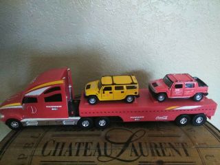 Limited Edition Coca - Cola 2003 Off - Road Carrier Truck W/2 Hummer H2 Vehicles