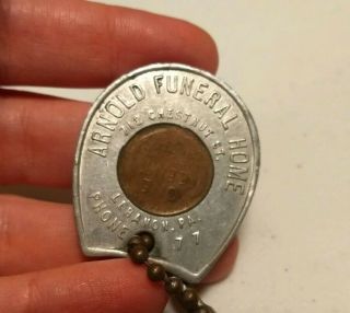 Vintage Arnold Funeral Home Lebanon Pa Advertising Lucky 1940s Wheat Penny
