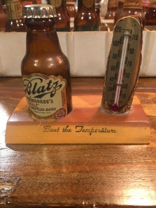 Blatz Mini Bottle Thermometer / Wisconsin Beer