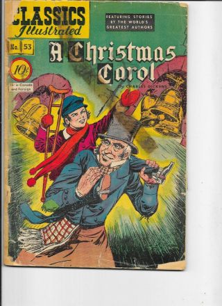 Classics Illustrated 53 Hrn 53 A Christmas Carol 1st & Only Edition Keifer
