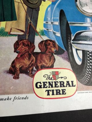 General Tire Dachshund Weiner Dog 1945 Ad Car Legs 3