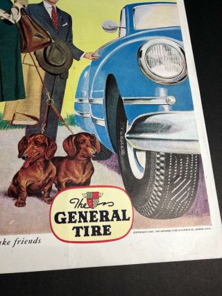 General Tire Dachshund Weiner Dog 1945 Ad Car Legs 4