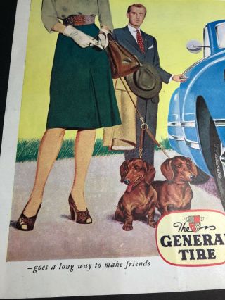 General Tire Dachshund Weiner Dog 1945 Ad Car Legs 5