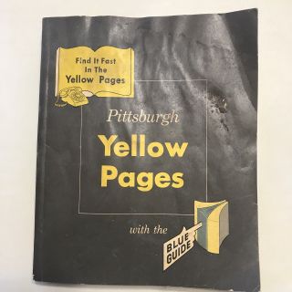Vintage 1959 Pittsburgh Yellow Pages Directory Great History And Genealogy Book