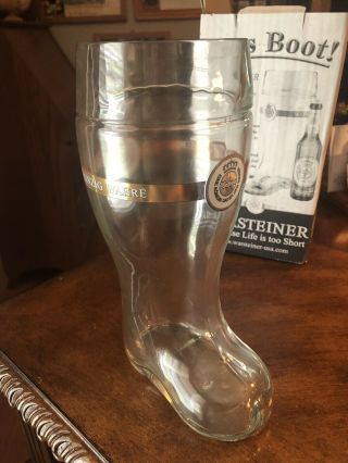Warsteiner Das Boot 1 Liter German Glass Beer Boot Mug St.  Patrick Day Barware