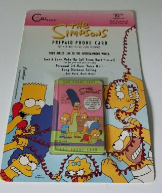 The Simpsons Prepaid Phone Card 1995 Calltime Frontier Rare In Package