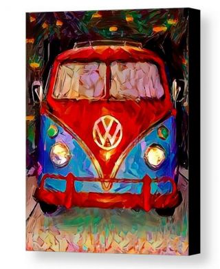 Framed Abstract Vw Bus Van Volkswagon Art Print Limited Edition W/signed