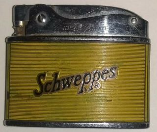 Vintage Schweppes Flat Advertising Lighter Ideal Adliter