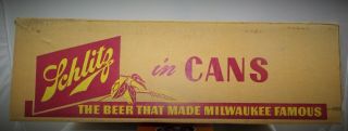 Vintage 1958 Schlitz Beer 24 - 12oz Cans Cardboard Case Box