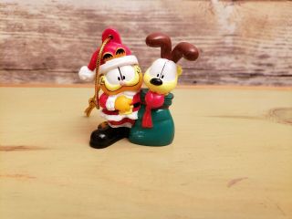 Paws Christmas Ornament Garfield In Santa Suit With Odie In Toy Sack - 2 " Tall