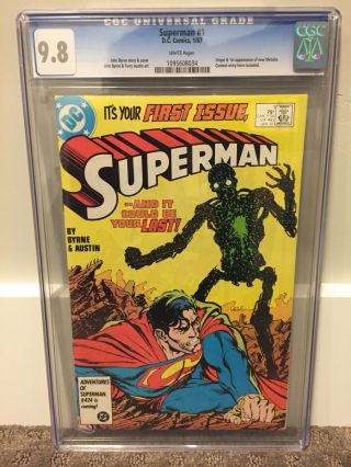 Superman (2nd Series) 1 1987 Cgc 9.  8