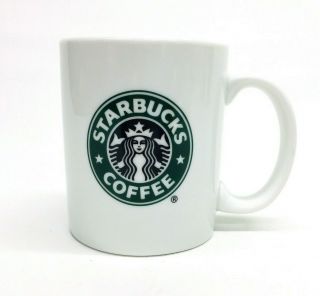 2006 Starbucks 12 Oz Coffee Mug Cup Brilliant White W/ Green Mermaid Siren Logo