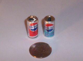 2 Vintage Pepsi Cola Soda Can Gumball Vending Charms Crafting Jewelry Etc