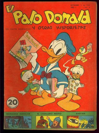 Donald Duck V1 8 Rare Sub - Mariner Foreign Ed.  Carl Barks Disney Comic 1944 Vg -