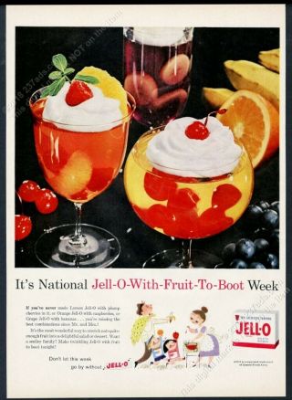 1959 Mary Blair Happy Family Art Jello Jell - O Vintage Print Ad`