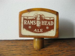 Bakelite Tap Handle Knob Rams Head Ale Scheidt Norristown Pa Butterscotch Swirl