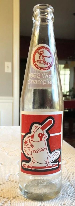 Vintage 1982 Coke St Louis Cardinals 10 Oz Full Bottles World Series Baseball