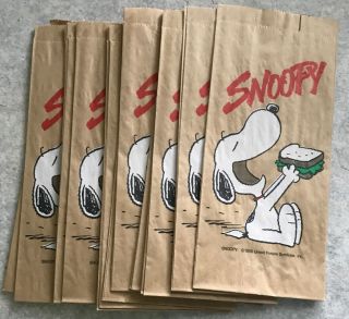 19 Snoopy From Peanuts Brown Paper Lunch Bags