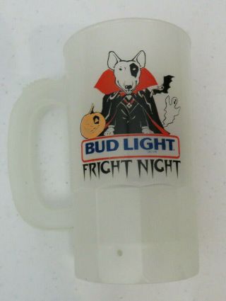 Vintage Spuds Mackenzie Dog Fright Night Halloween Bud Light Beer Mug Cup