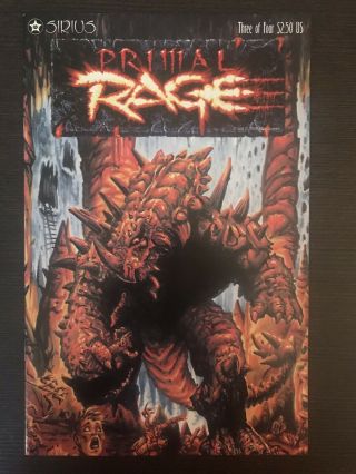 Primal Rage 3 1996 First Printing Scarce Sirius Comic Book