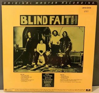 Blind Faith - Self - Titled,  Japanese Press Limited Edition Lp 0757,  Mfsl 1 - 186