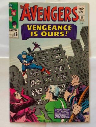 Marvel Avengers 20 (1965) Vs The Mandarin,  2nd App Swordsman (jack Kirby Cover)