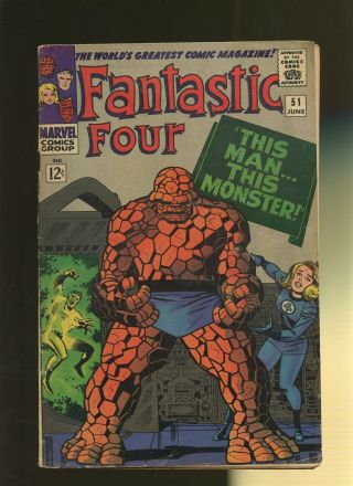 Fantastic Four 51 Gd/vg 3.  0 1 Book 1st Negative Zone Stan Lee & Jack Kirby