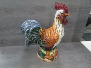 Three Hand Corp.  Ceramic Sculpture Of Large Colorful Rooster