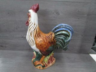 Three Hand Corp.  Ceramic Sculpture of Large Colorful Rooster 2