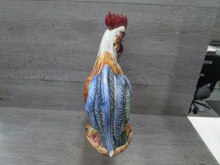 Three Hand Corp.  Ceramic Sculpture of Large Colorful Rooster 3