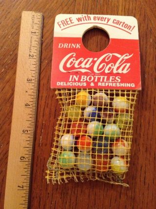 Coca Cola Marble Bag With Carton 1960 