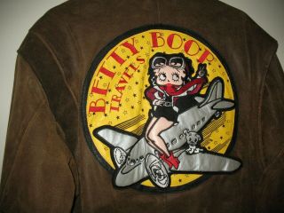 Betty Boop Bomber Jacket - Large - 100 Soft Leather.  Very Warm And Unique