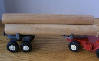 Vintage Tootsietoy Log Semi Truck And Trailor With Logs.  1970.