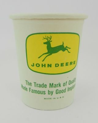 Vintage 1960s John Deere 4 Legged Deer Paper Coffe Cup W/handle Old Stock