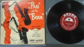 Vg,  Lester Young Pres And The Bean Savoy Mg 9029 10 " Mono Lpvinyl