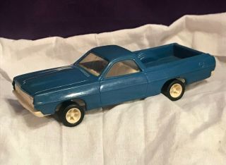 Vintage 1970’s Plastic Die Cast 9” Long Blue Ford El Camino Car / Truck Toy