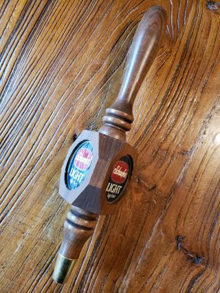 Vintage Schaefer Light Beer Tap Handle Knob - Wood - Rare - Pabst York