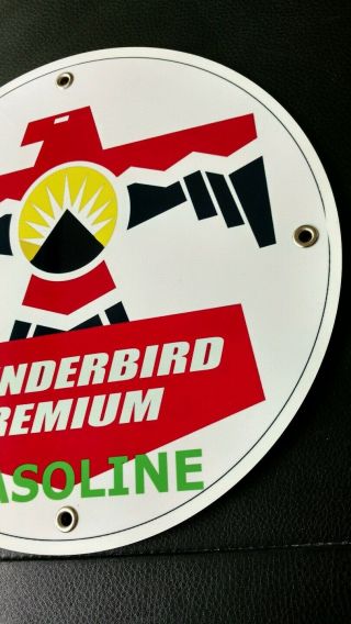 Thunderbird Premium Gasoline gas oil sign.  12 